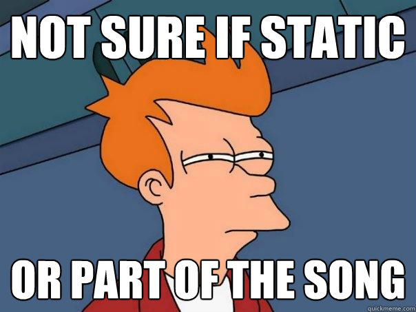 Not sure if static or part of the song  Futurama Fry