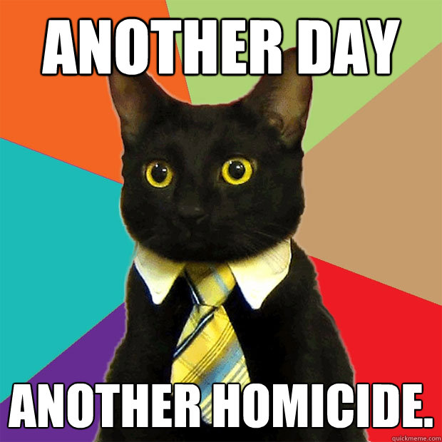 Another day another homicide.  Business Cat