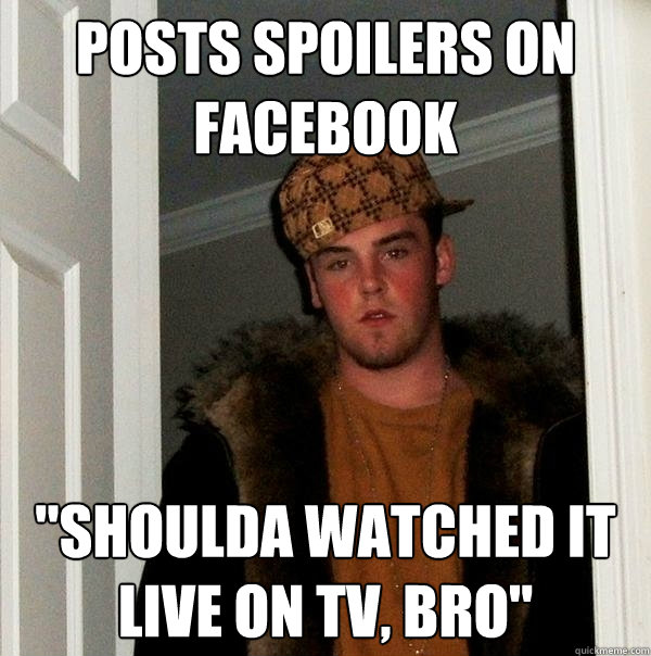 Posts spoilers on Facebook 