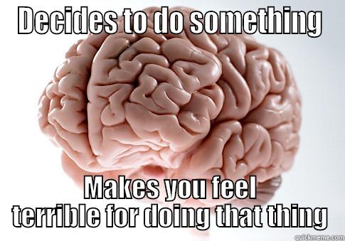 DECIDES TO DO SOMETHING MAKES YOU FEEL TERRIBLE FOR DOING THAT THING Scumbag Brain