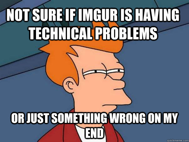 not sure if Imgur is having technical problems or just something wrong on my end  Futurama Fry