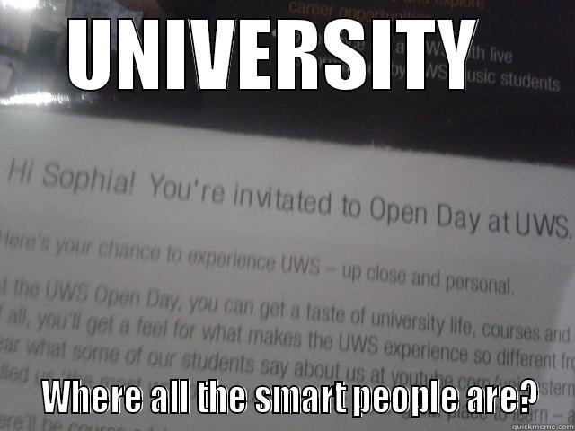 Funny invitations - UNIVERSITY    WHERE ALL THE SMART PEOPLE ARE? Misc