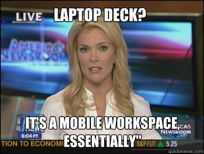 Laptop Deck? It's a mobile workspace, essentially