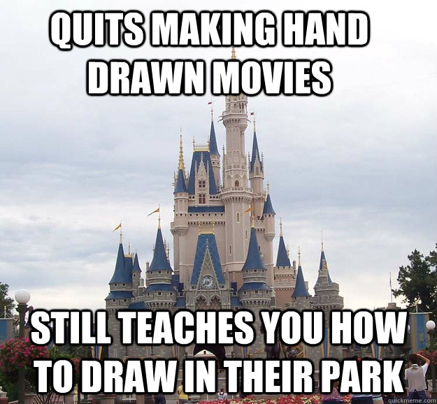 Quits making hand drawn movies still teaches you how to draw in their park  