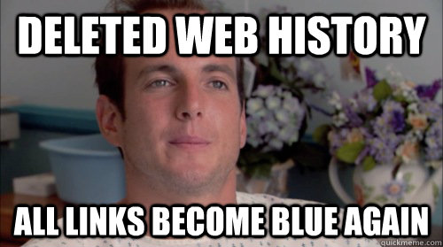 Deleted web history All links become blue again  Ive Made a Huge Mistake