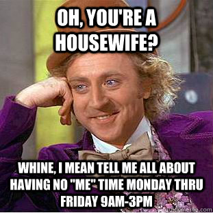 Oh, You're a housewife? whine, I mean tell me all about having no 