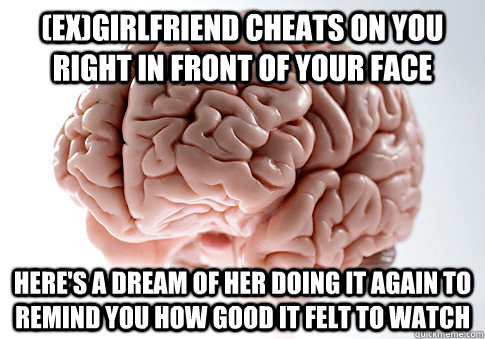 (Ex)Girlfriend cheats on you right in front of your face Here's a dream of her doing it again to remind you how good it felt to watch  Scumbag Brain