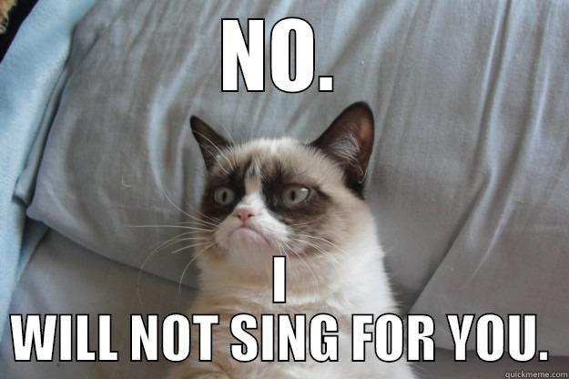 NO. I WILL NOT SING FOR YOU. Grumpy Cat