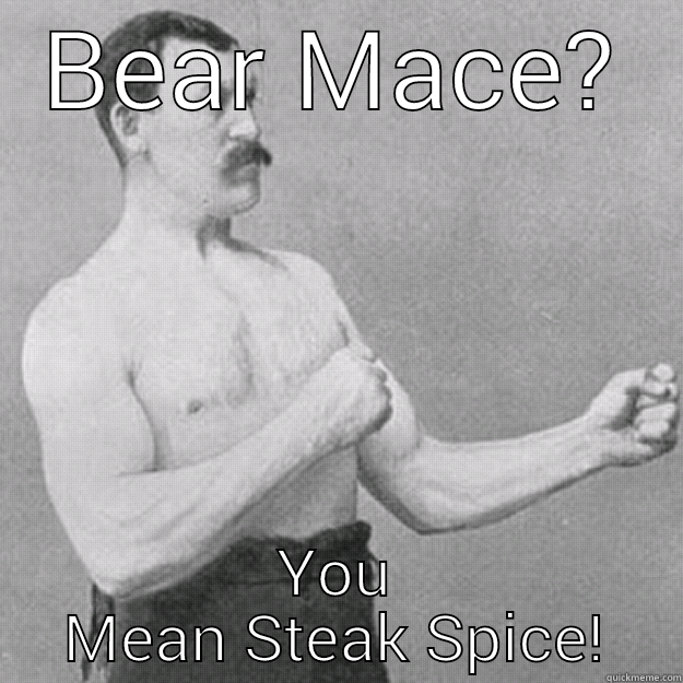 BEAR MACE? YOU MEAN STEAK SPICE! overly manly man