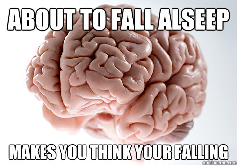 About to fall alseep makes you think your falling  Scumbag Brain