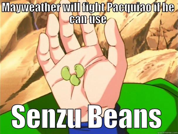 MAYWEATHER WILL FIGHT PACQUIAO IF HE CAN USE SENZU BEANS Misc