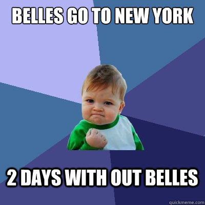 belles go to new york 2 days with out belles  Success Kid