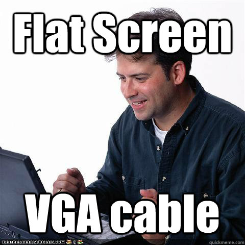 Flat Screen VGA cable  Net noob