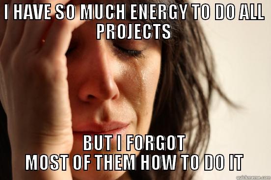 Everytime on near school ending. - I HAVE SO MUCH ENERGY TO DO ALL PROJECTS BUT I FORGOT MOST OF THEM HOW TO DO IT First World Problems