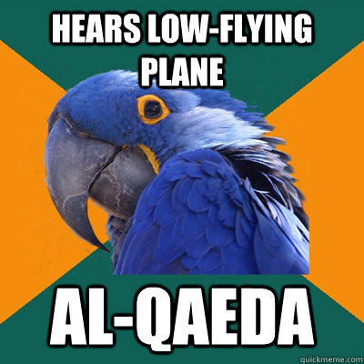 hears low-flying plane al-qaeda - hears low-flying plane al-qaeda  Paranoid Parrot