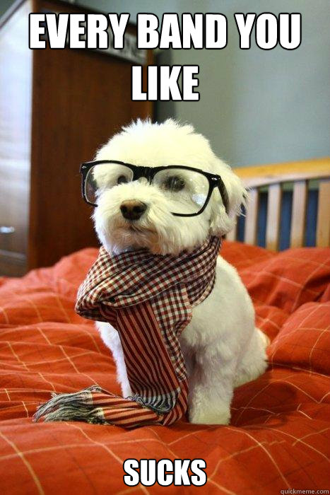 Every band you like sucks  Hipster Dog