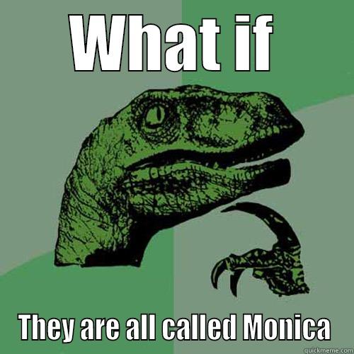 WHAT IF THEY ARE ALL CALLED MONICA Philosoraptor