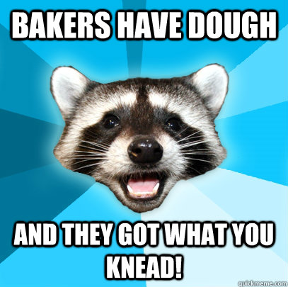 Bakers have dough and they got what you knead!  - Bakers have dough and they got what you knead!   Lame Pun Coon