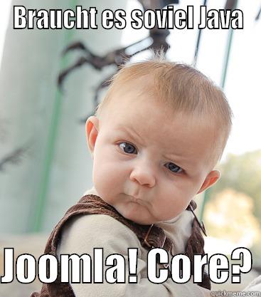 BRAUCHT ES SOVIEL JAVA  JOOMLA! CORE? skeptical baby