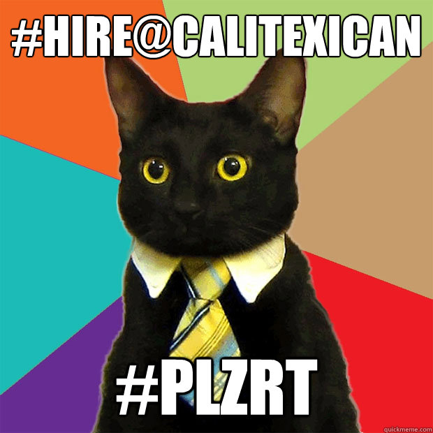 #hire@calitexican #plzRT  Business Cat