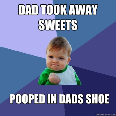 Dad Took away Sweets Pooped in dads Shoe - Dad Took away Sweets Pooped in dads Shoe  Success Kid