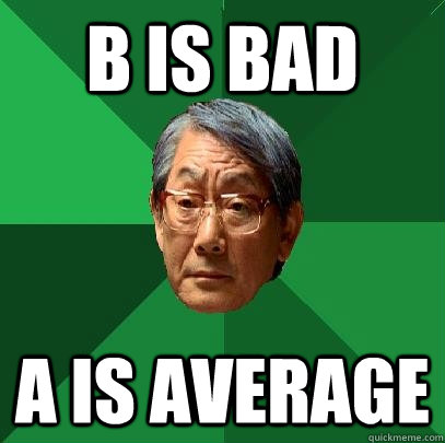 B is Bad A is Average  High Expectations Asian Father