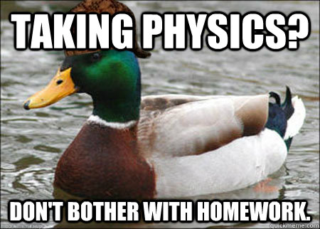 Taking Physics? Don't bother with homework.  