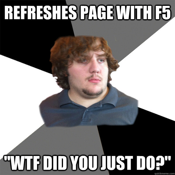 Refreshes page with f5 