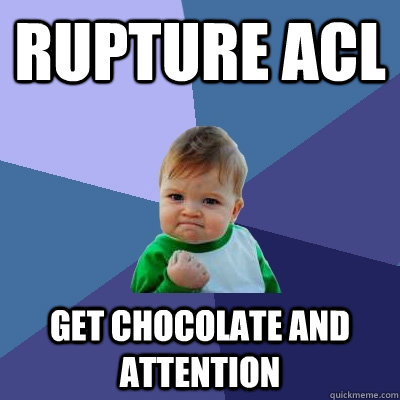 rupture acl get chocolate and attention  Success Kid