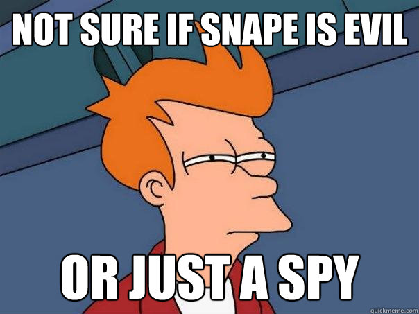 not sure if Snape is evil Or just a spy  Futurama Fry