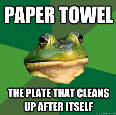 Paper Towel The plate that cleans up after itself  