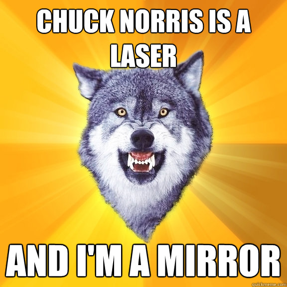 chuck norris is a laser and i'm a mirror  Courage Wolf