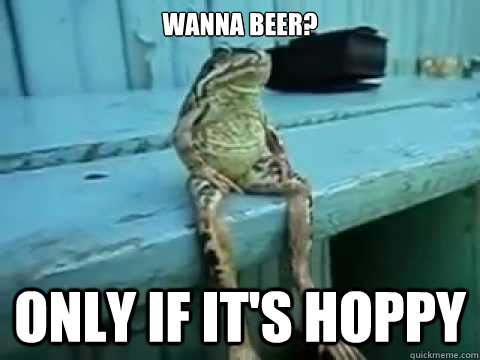 WANNA BEER? ONLY IF IT'S HOPPY  SITTING FROG