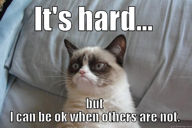 IT'S HARD... BUT I CAN BE OK WHEN OTHERS ARE NOT. Grumpy Cat