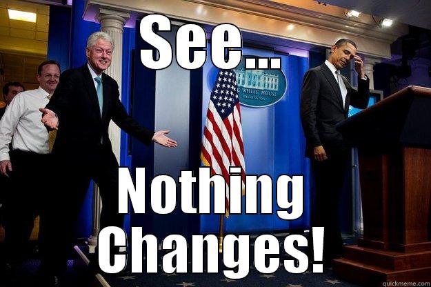 SEE... NOTHING CHANGES! Inappropriate Timing Bill Clinton