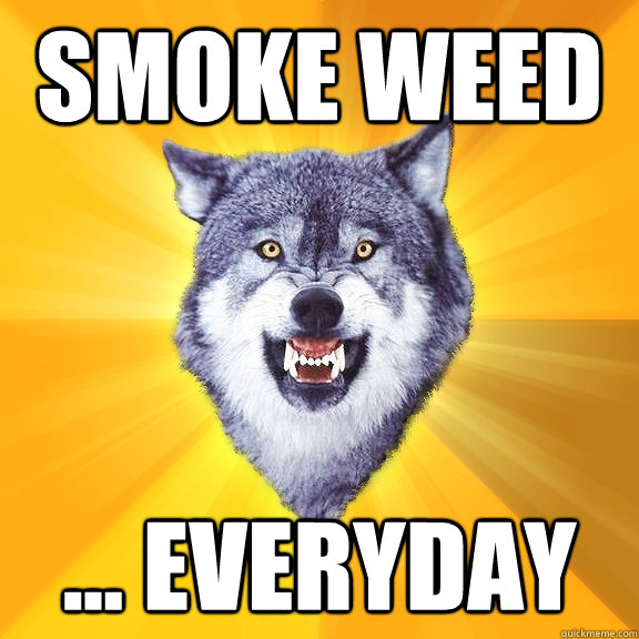 smoke weed ... everyday  Courage Wolf