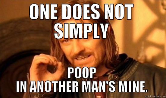 ONE DOES NOT SIMPLY POOP IN ANOTHER MAN'S MINE. Boromir