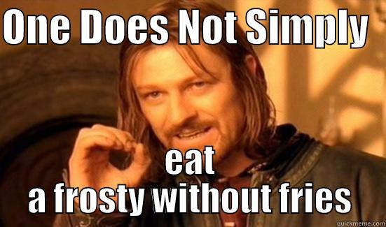 ONE DOES NOT SIMPLY   EAT A FROSTY WITHOUT FRIES Boromir