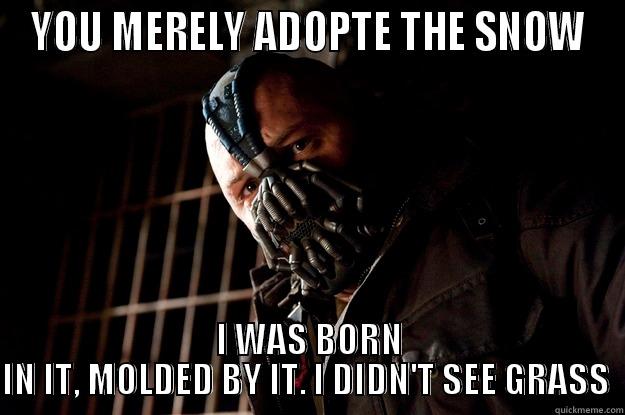 YOU MERELY ADOPTE THE SNOW I WAS BORN IN IT, MOLDED BY IT. I DIDN'T SEE GRASS  Angry Bane