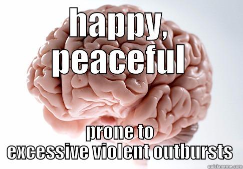 HAPPY, PEACEFUL PRONE TO EXCESSIVE VIOLENT OUTBURSTS Scumbag Brain