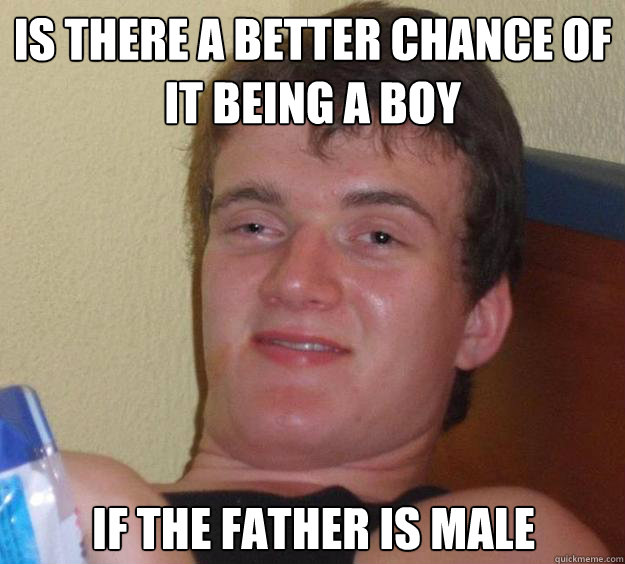 Is there a better chance of it being a boy If the father is male  10 Guy