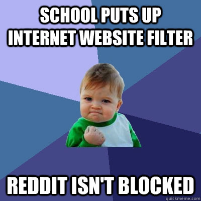 SCHOOL PUTS UP INTERNET WEBSITE FILTER  REDDIT ISN'T BLOCKED  Success Kid