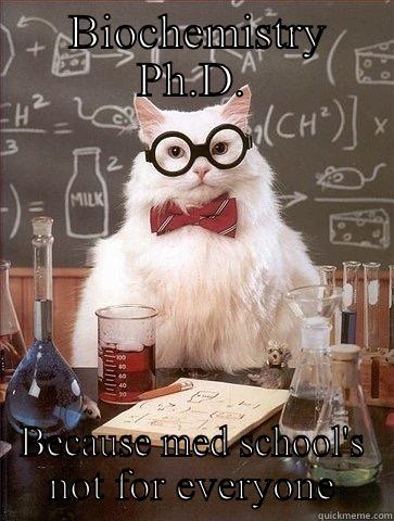  BIOCHEMISTRY PH.D. BECAUSE MED SCHOOL'S NOT FOR EVERYONE Chemistry Cat