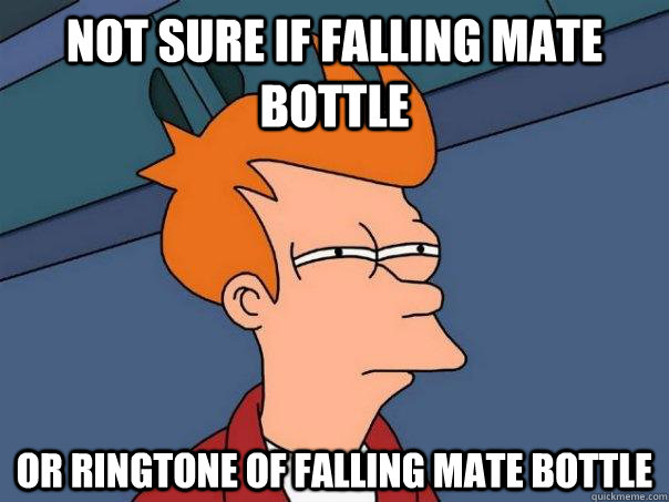 Not sure if falling mate bottle Or ringtone of falling mate bottle  Futurama Fry