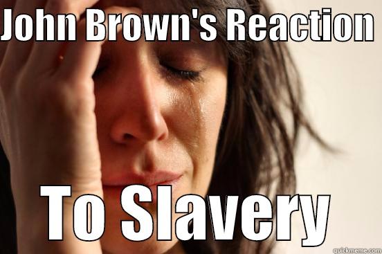 JOHN BROWN'S REACTION  TO SLAVERY First World Problems