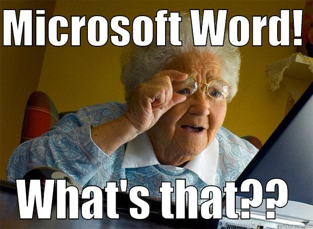 MICROSOFT WORD!  WHAT'S THAT?? Grandma finds the Internet