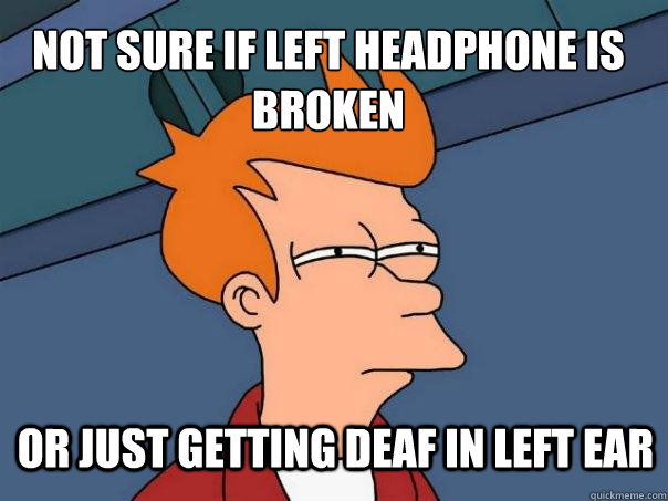 Not sure if left headphone is broken Or just getting deaf in left ear  Futurama Fry