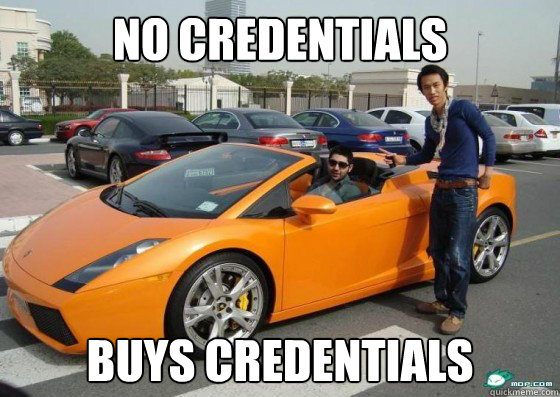 no credentials buys credentials  Scumbag International Student