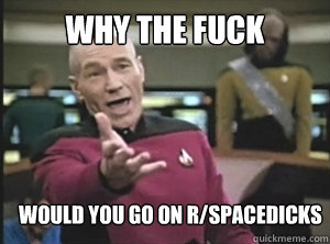 Why the fuck Would you go on r/spacedicks - Why the fuck Would you go on r/spacedicks  Annoyed Picard