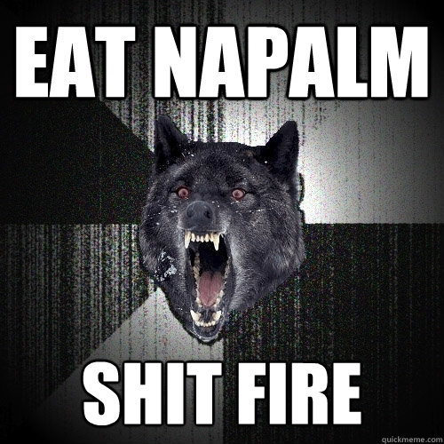 eat napalm shit fire  Insanity Wolf